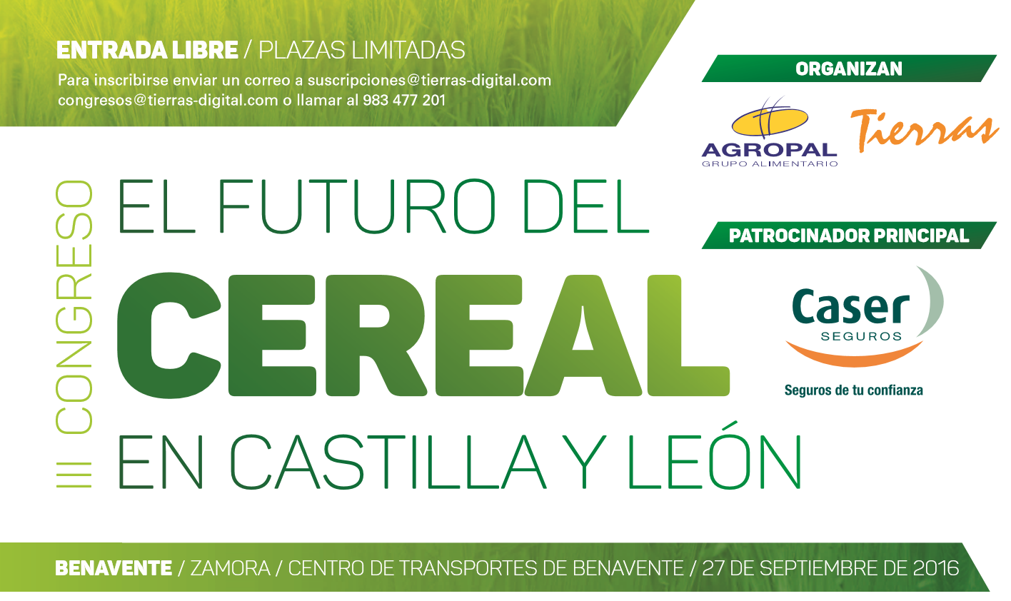 APROSE asistirá al III Congreso “El futuro del cereal en Castilla y León”